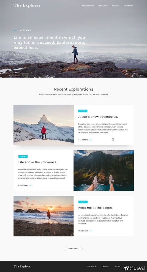 感受大自然 旅行博客网页设计的UI灵感分享